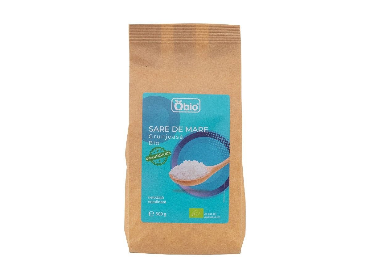 Sare de mare grunjoasa bio 500g Obio