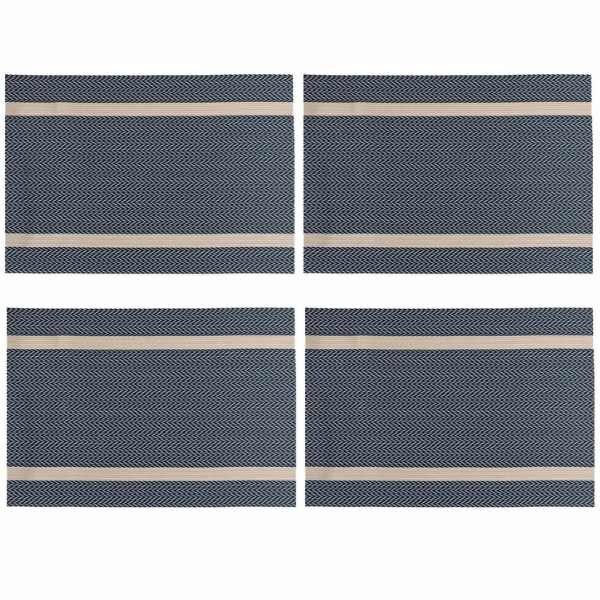 Set 4 Naproane de Masa Mercaton din PVC, Rezistent la Apa, Dreptunghiular, 30×45 cm, Bleumarin