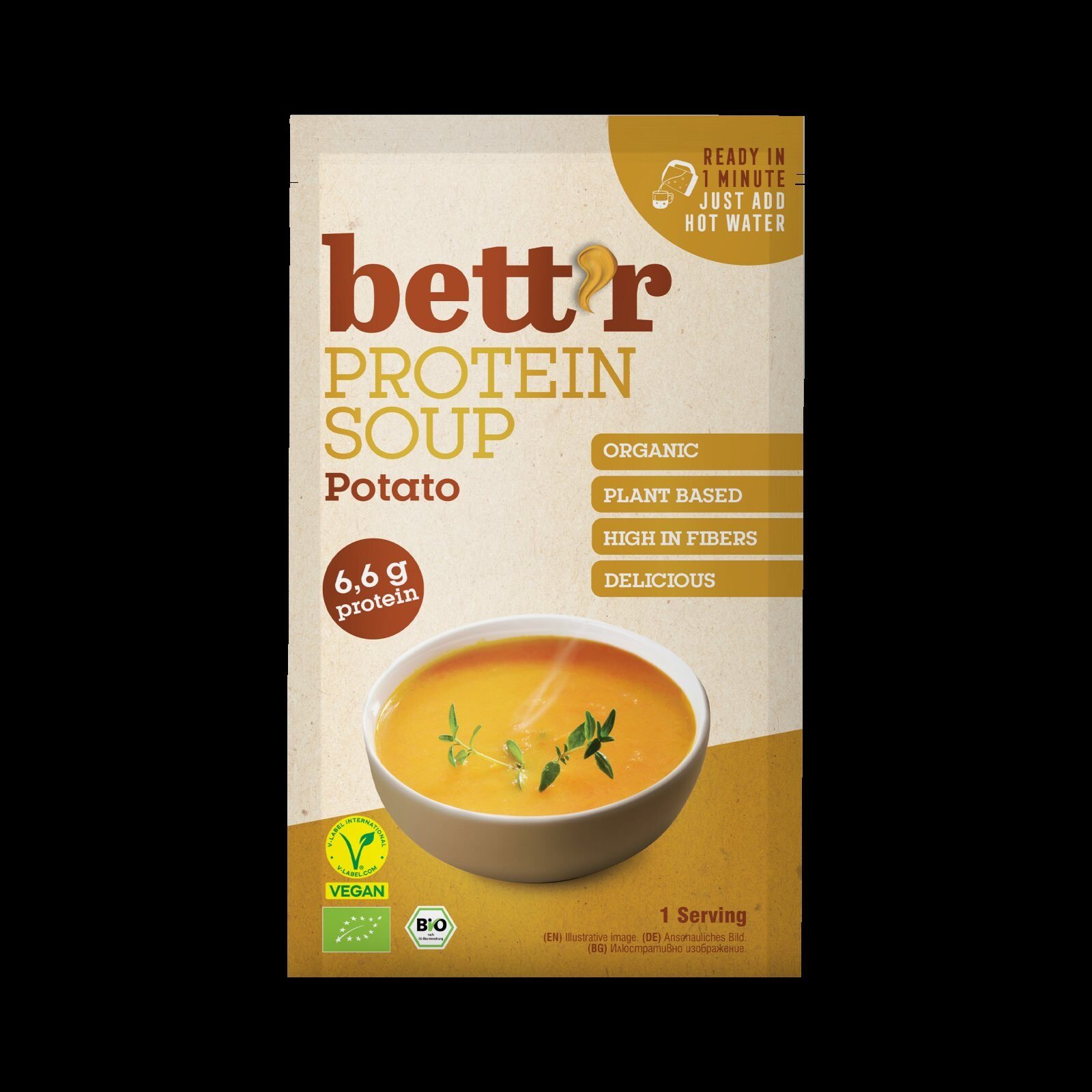 Supa proteica instant cu cartofi, bio, 30g, Bettr