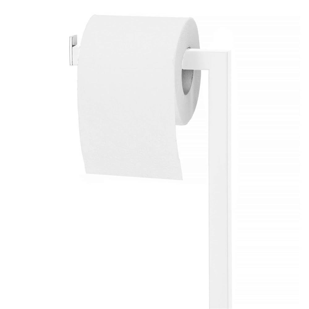 Stand cu perie WC si suport hartie igienica, metal si bambus, 79cm, gri deschis 4 Stand cu perie WC si suport hartie igienica, metal si bambus, 79cm, gri deschis - imagine 4