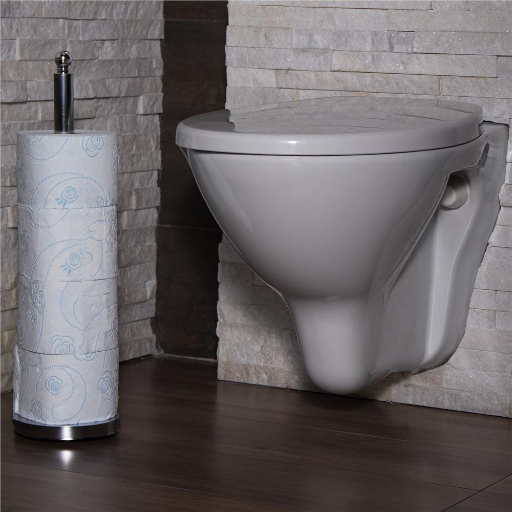 Suport hartie igienica tip tija, 51cm, argintiu cromat 3 Suport hartie igienica tip tija, 51cm, argintiu cromat - imagine 3