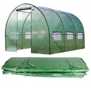 Folie pentru sera de gradina, 8×3 m, material PE 140 g/m, rezistenta la UV4, verde transparent