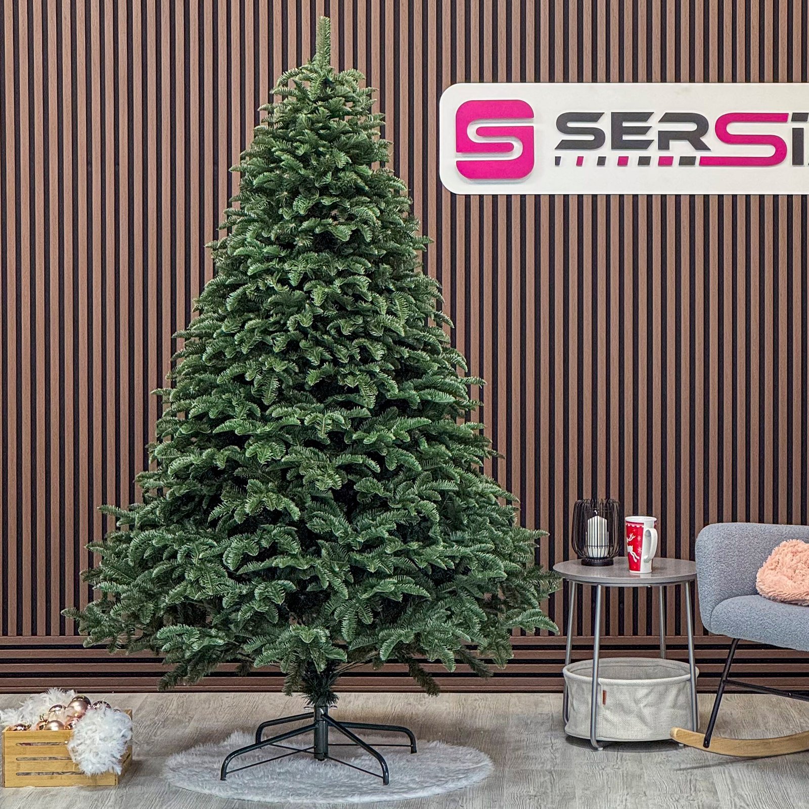 Brad artificial Christmas Deluxe by Sersimo, Alaska, verde, mix 2D+3D, 210 cm 1 Brad artificial Christmas Deluxe by Sersimo, Alaska, verde, mix 2D+3D, 210 cm