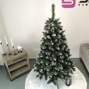 Brad artificial Christmas Deluxe by Sersimo, Crystal nins cu merisoare, 2D, 180cm