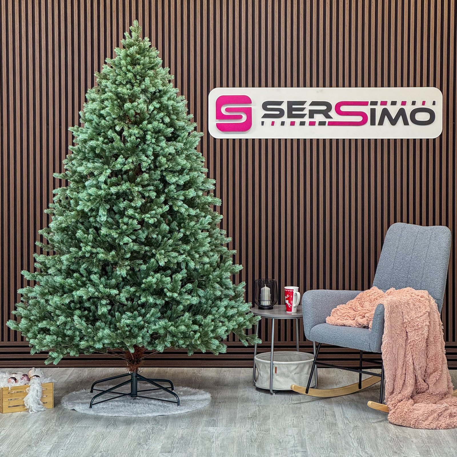 Brad artificial Sersimo, Hollandia, verde cu varfuri argintii, integral 3D, 210 cm 1 Brad artificial Sersimo, Hollandia, verde cu varfuri argintii, integral 3D, 210 cm