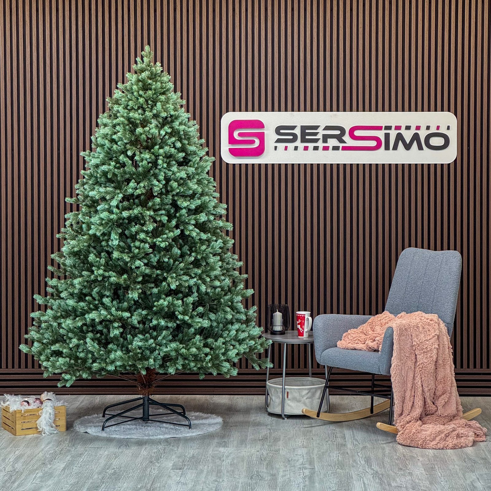 Brad artificial Sersimo, Hollandia, verde cu varfuri argintii, integral 3D, 250 cm 2 Brad artificial Sersimo, Hollandia, verde cu varfuri argintii, integral 3D, 250 cm - imagine 2