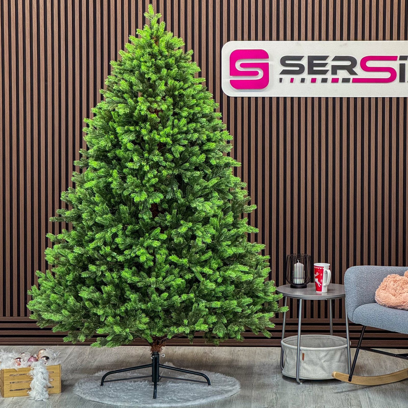 Brad artificial Sersimo, Hollandia, verde cu varfuri verzi, integral 3D, 210 cm 1 Brad artificial Sersimo, Hollandia, verde cu varfuri verzi, integral 3D, 210 cm