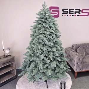 Brad artificial Christmas Deluxe by Sersimo, Kovalivska argintiu, 3D, 210 cm