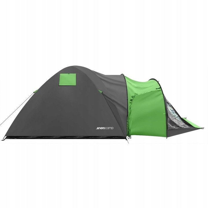 cort camping 4 persoane cu antreu, impermeabil 3000 mm, 450x210x150 cm, negru si verde 3 Cort camping 4 persoane cu antreu, impermeabil 3000 mm, 450x210x150 cm, negru si verde - imagine 3