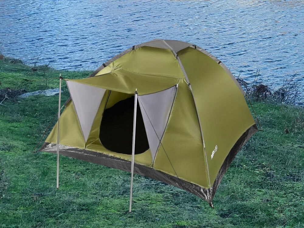 cort camping 4 persoane, impermeabil 3000 mm, 200x200x115 cm, plasa insecte, verde 2 Cort camping 4 persoane, impermeabil 3000 mm, 200x200x115 cm, plasa insecte, verde - imagine 2