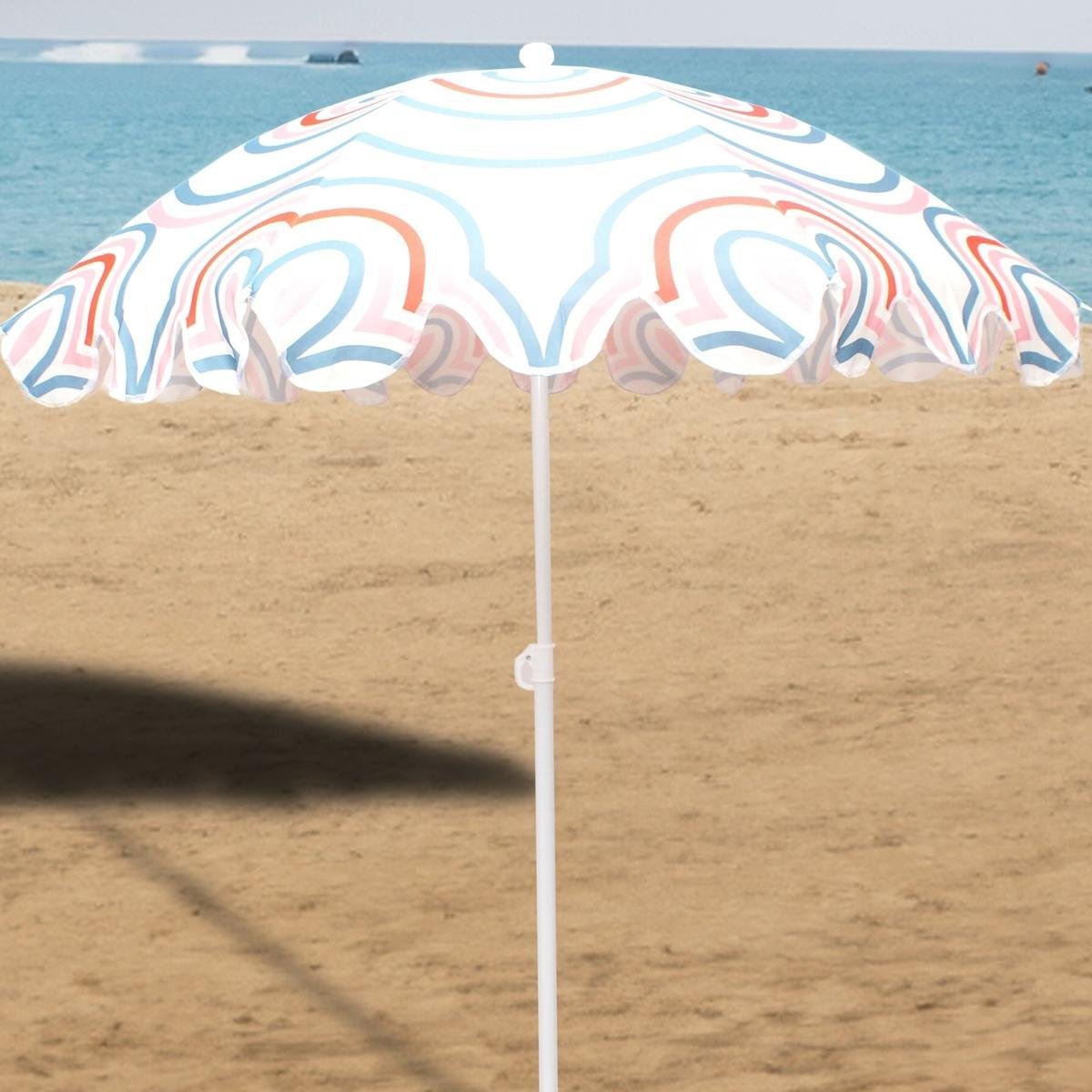 umbrela de plaja 160 cm cu structura metalica, inclinare reglabila, husa transport, multicolor 4 Umbrela de plaja 160 cm cu structura metalica, inclinare reglabila, husa transport, multicolor - imagine 4
