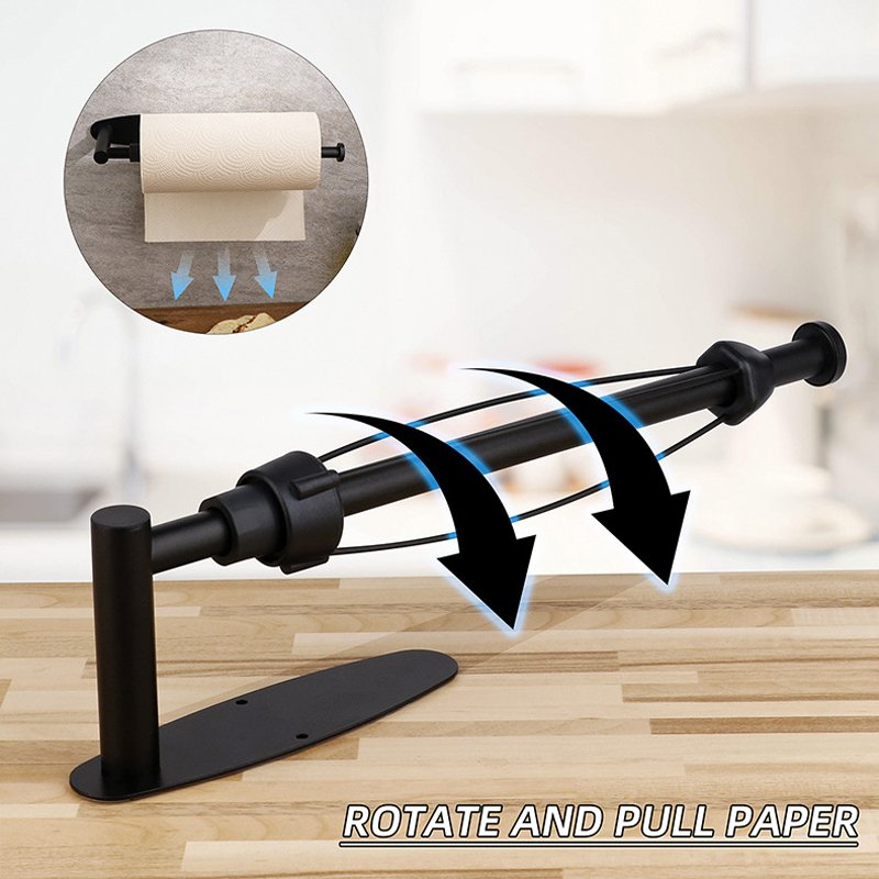 suport rola prosop de bucatarie, culoare neagra 3 Suport rola prosop de bucatarie, culoare neagra - imagine 3