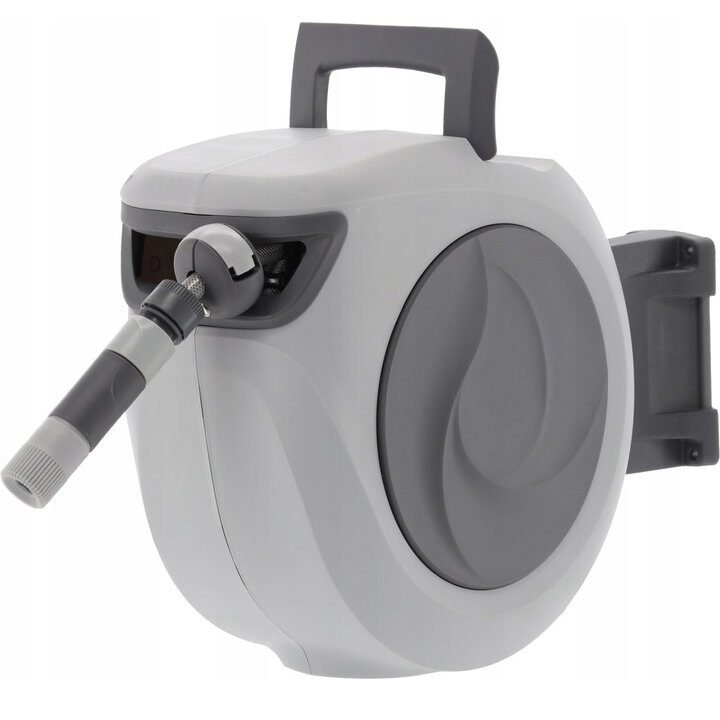 Tambur automat pentru furtun de gradina, 30m, montare pe perete, pivotant, retractabil