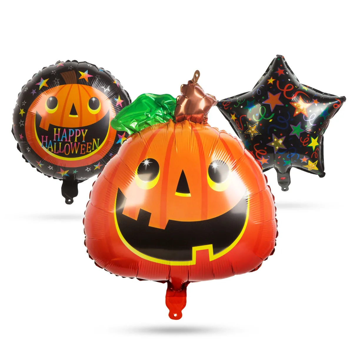 Set baloane Halloween dovleac folie, 5 buc, 50x60 cm, umplere aer sau heliu