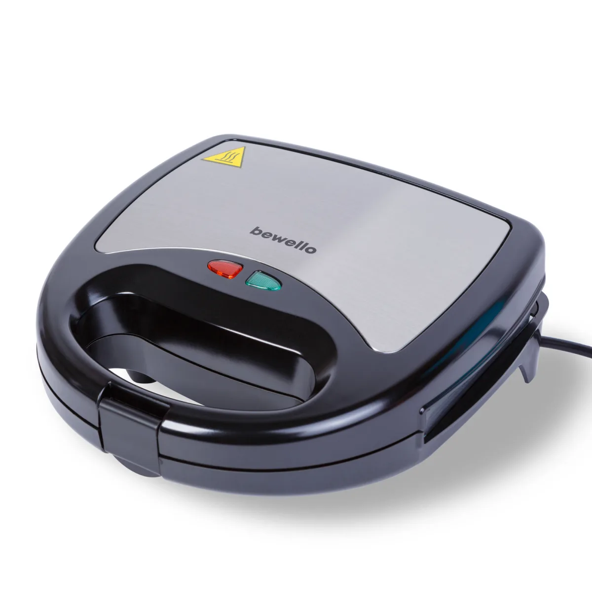 Sandwich maker 3 in 1 800W, aparat sandwich waffle grill, placi interschimbabile, antiaderent, negru argintiu - imagine 2