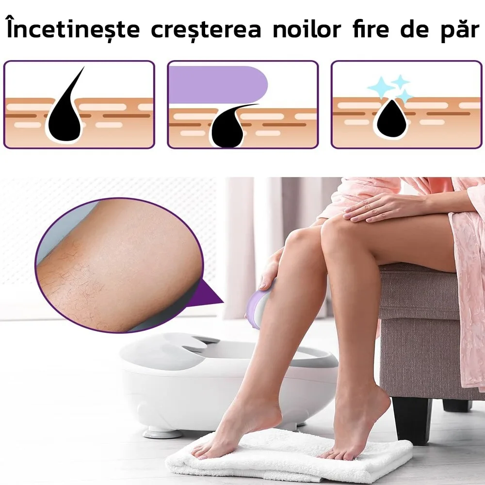 Epilator Macvi® cu Cristale, Fara Durere, Portabil, Unisex, IP67, Auriu - imagine 5