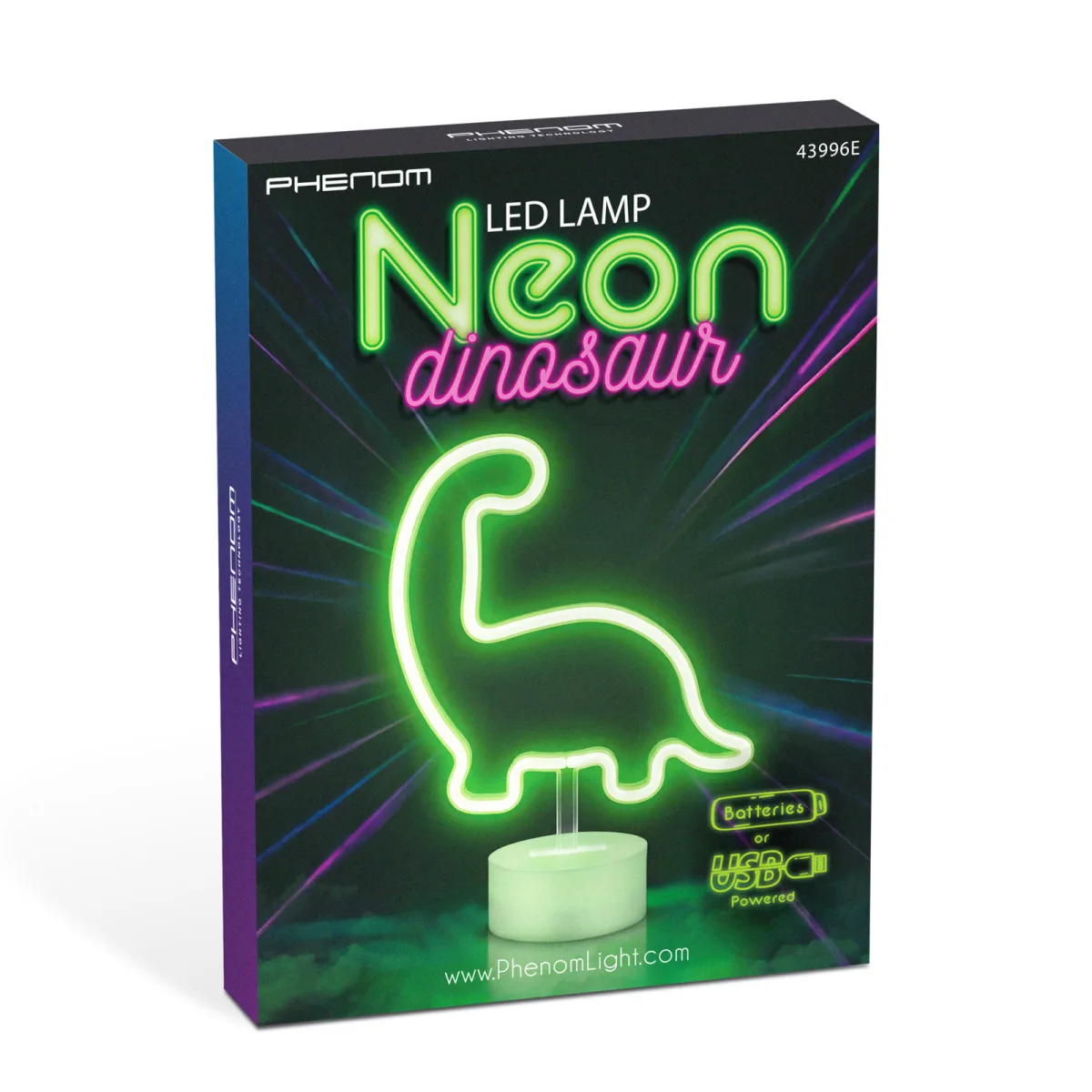 Lampa decorativa LED neon Dinozaur, 120 LED-uri, verde, USB sau 3 x AA, 2W - imagine 3