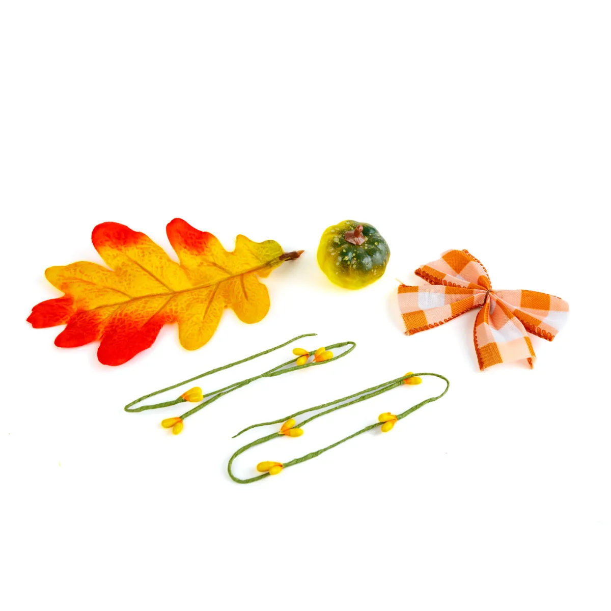 Set decoratiuni toamna, 5 piese, frunze/dovleac/floarea soarelui, culori calde - imagine 2