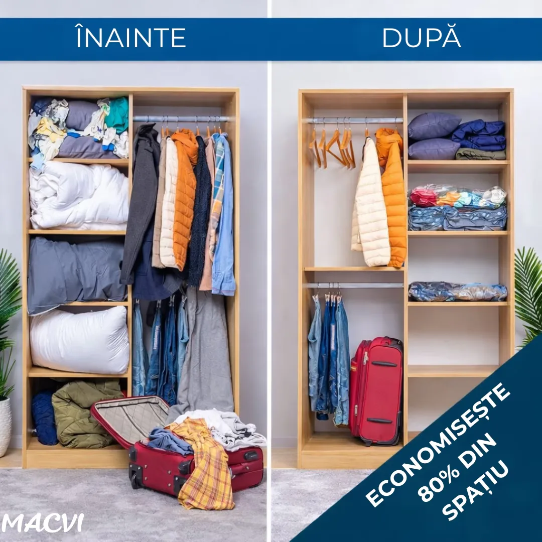 Set 12 saci vidat Macvi® cu compresie prin vacuum, reutilizabili, 40×60 cm, 50×70 cm, 60×80 cm, 80×100 cm - imagine 3