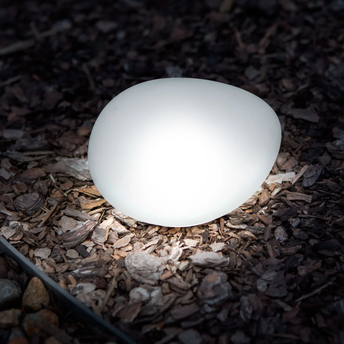 Lampa solara gradina tip pietricica sticla mata LED alb cald, decor exterior - imagine 3