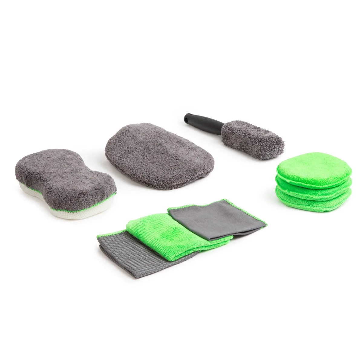 Set curatare auto microfibra 9 buc, lavete burete manusa perie jante, detailing masina