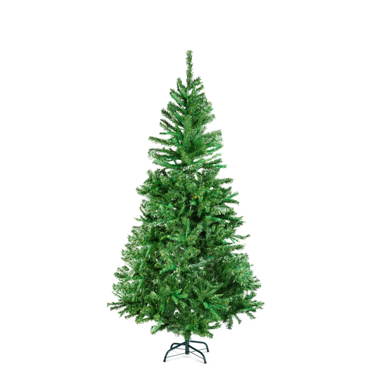 Brad artificial 180 cm, doua culori, verde inchis/deschis, PVC, suport metal, montare usoara - imagine 2