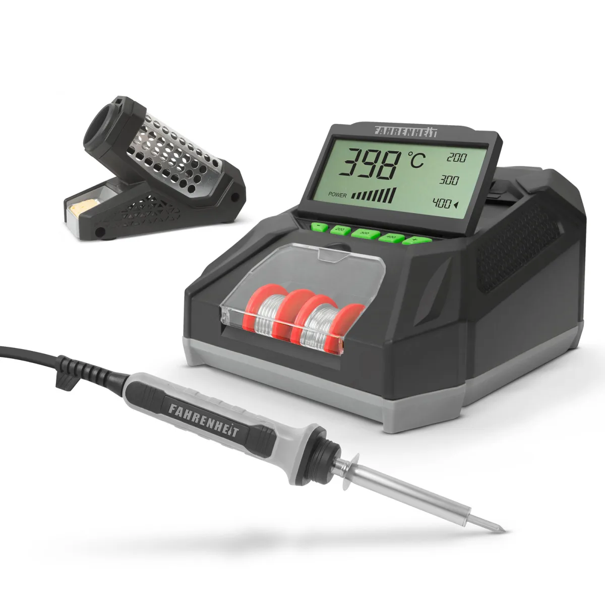Statie lipit digitala 48W 230V, LCD, reglaj 200-450C, set complet cu varf, cositor, burete
