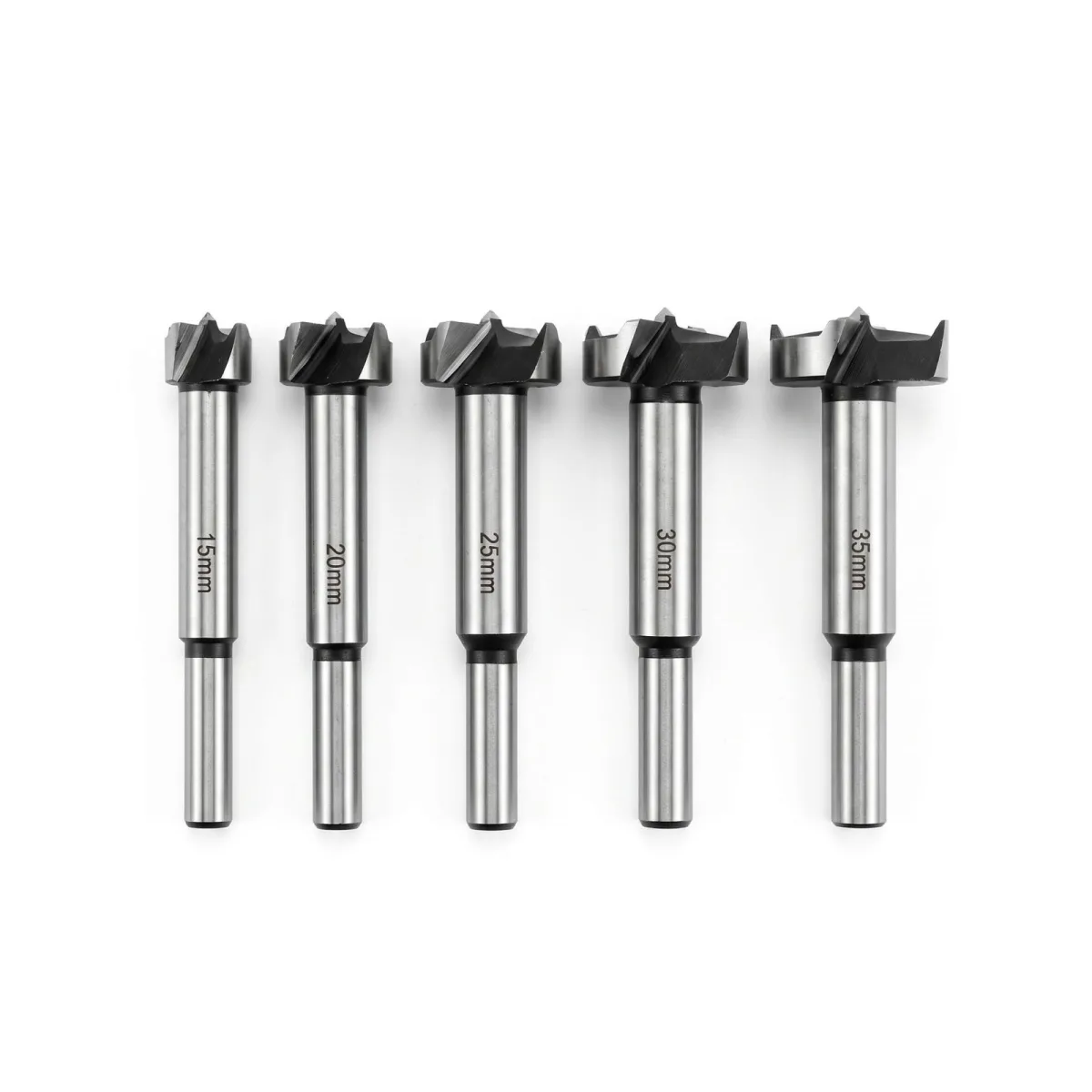 Set 5 burghie Forstner pentru lemn, otel, 15 20 25 30 35 mm, lungime 90 mm, cutie