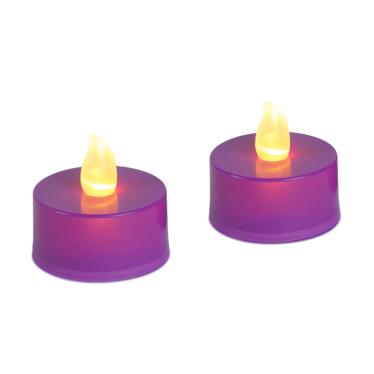 Set 2 lumanari LED tip pastila Halloween, lumina alb cald, baterii incluse, mov - imagine 3