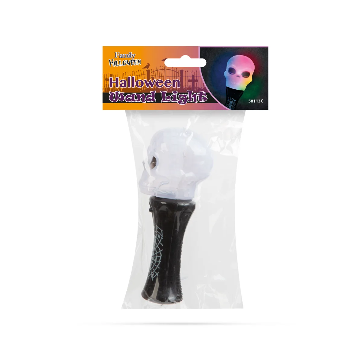 Lampa Halloween LED craniu, decor luminos portabil RGB cu baterii, efect lumini intermitente - imagine 3