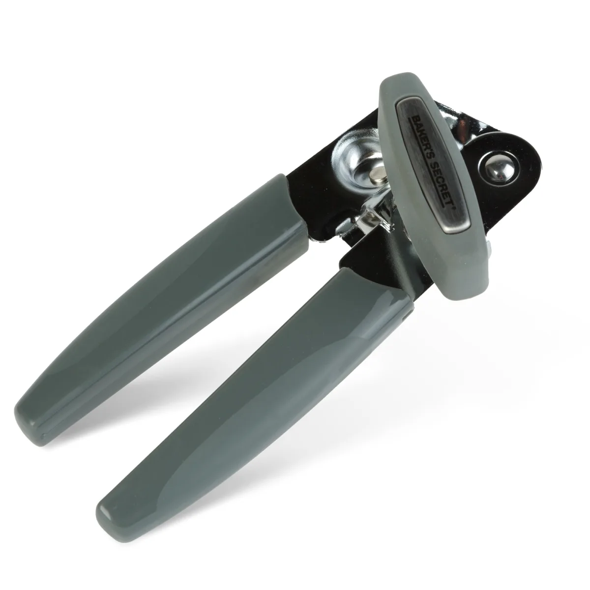 Deschizator conserve Baker's Secret inox gri 18.6 cm, manual cu maner ergonomic pentru deschidere usoara