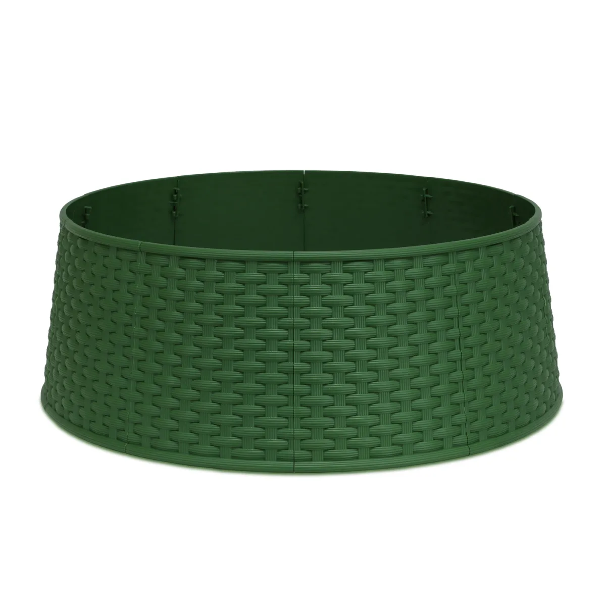 Masca suport brad Craciun verde 65 x 23 cm, acoperire baza brad din plastic tip ratan - imagine 2