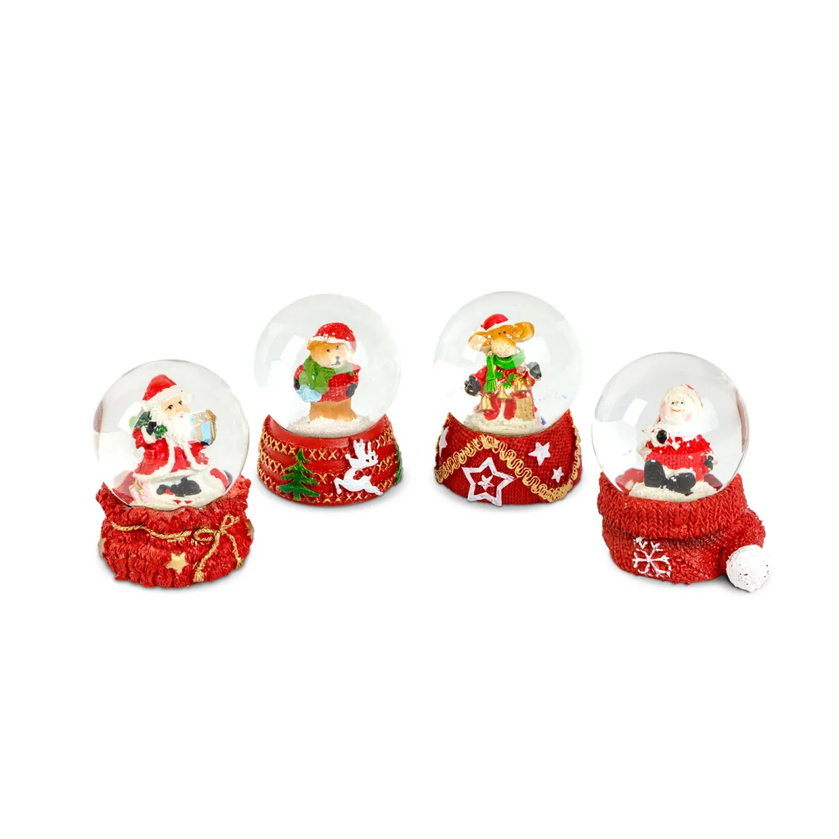 Glob zapada Craciun 6 cm, decor festiv cu figurine, cadou ideal, design clasic - imagine 2