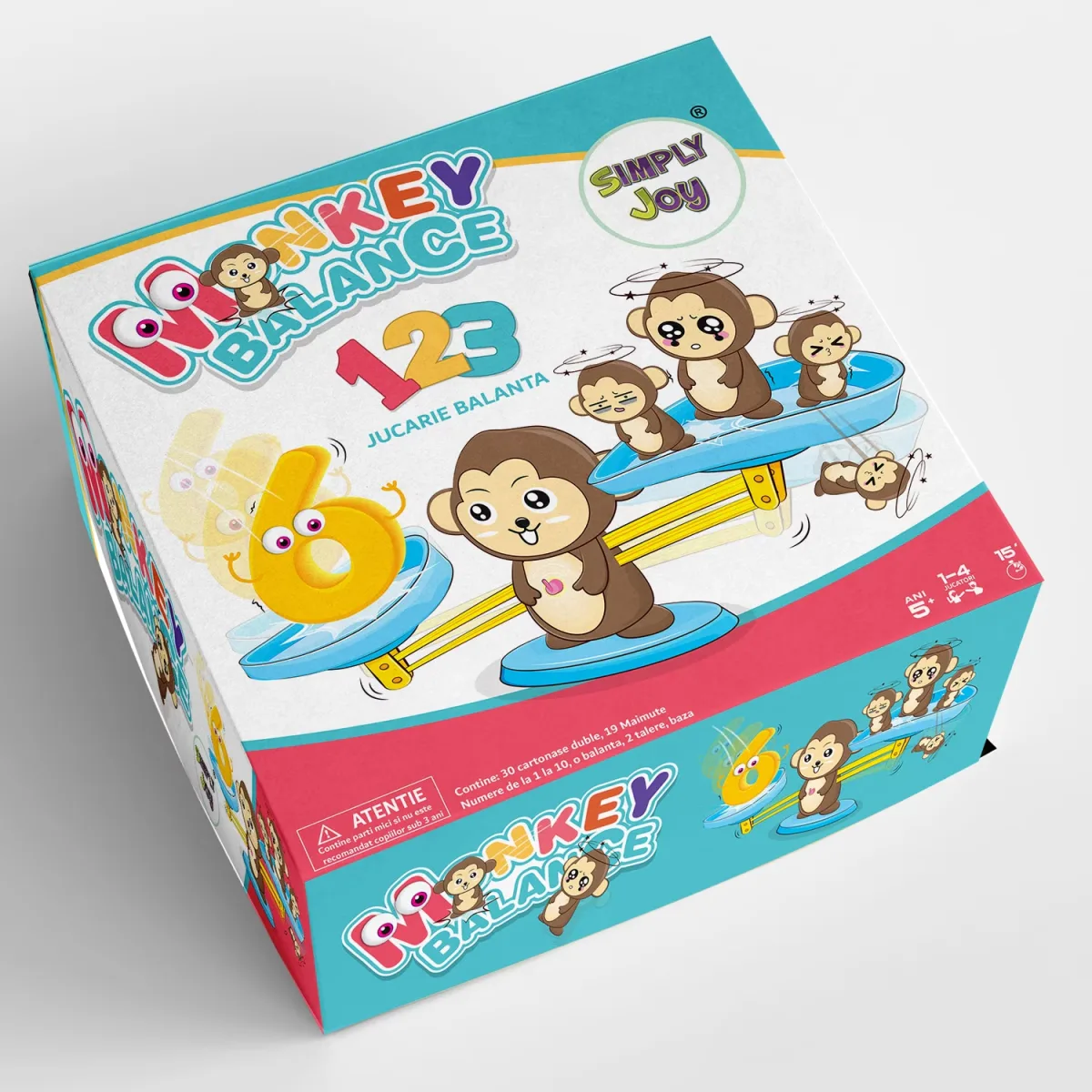 Jucarie Educativa Macvi® Maimuta Balanta STEM cu 65 Piese Joc Matematica si Numere Copii - imagine 5
