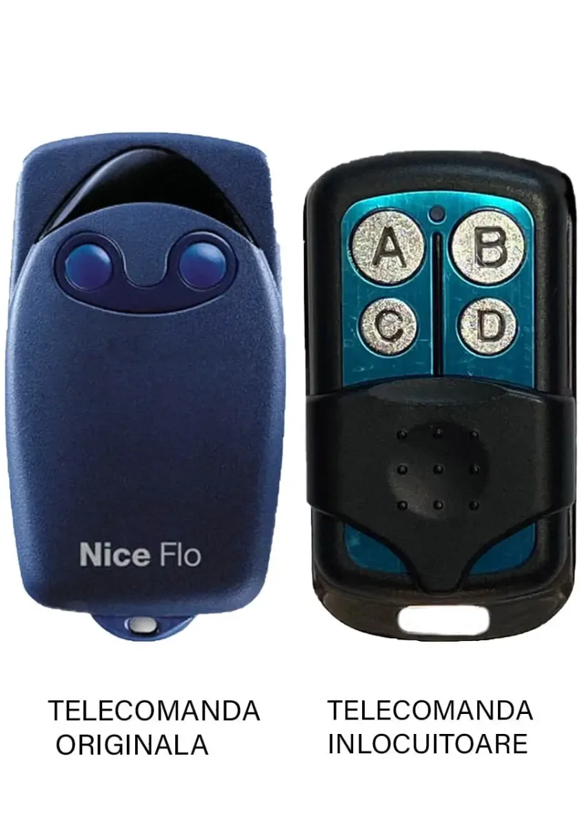 Telecomanda inlocuitoare poarta garaj Nice FloR-S cu cod programabil 1024 de combinatii si DIP-SWITCH 433.92MHz /cu functie d