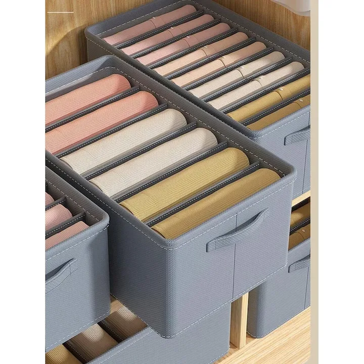 Organizator haine, MACVI, 9 compartimente, pliabil, rigidizat, gri, 44x25x20cm - imagine 4