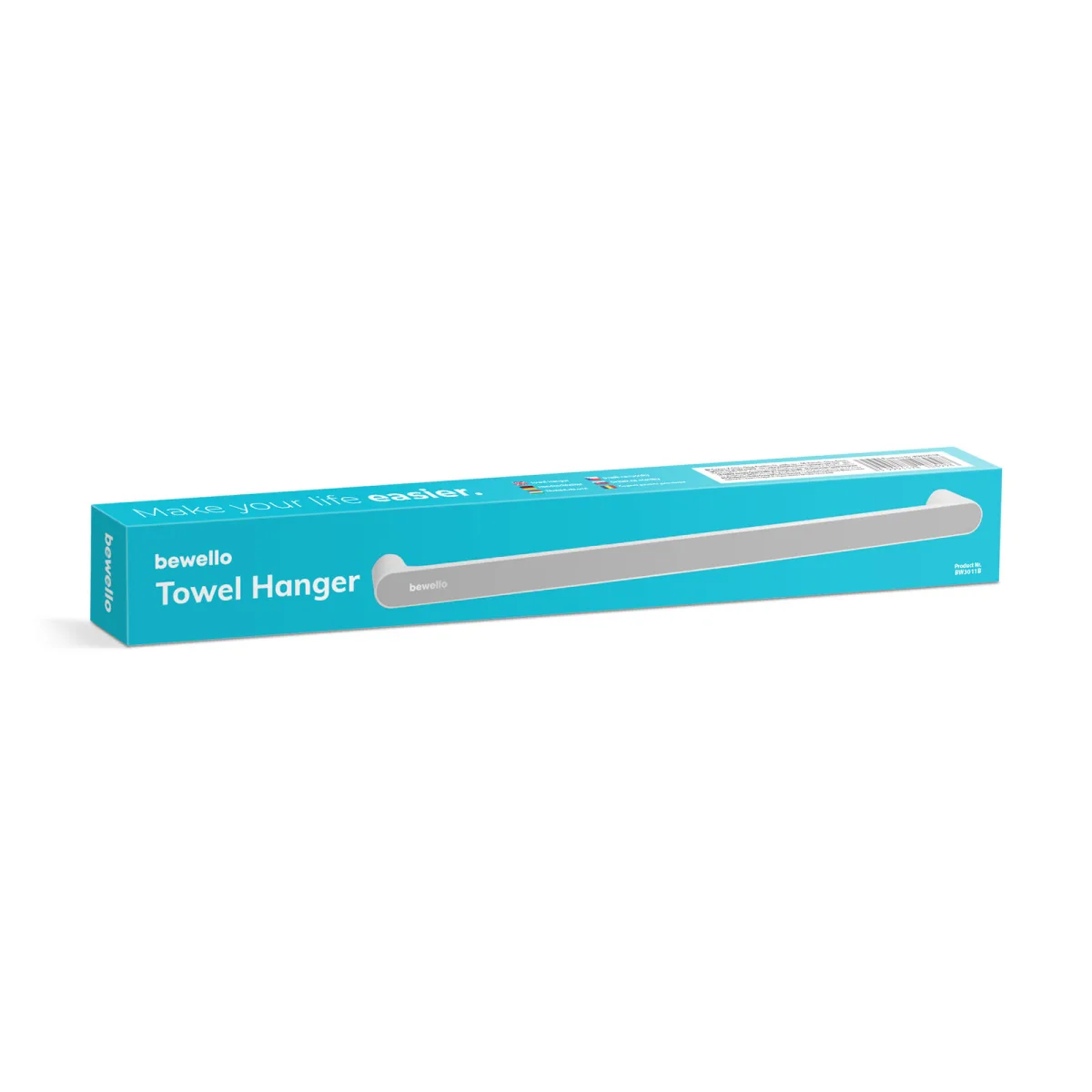 Suport prosop baie autoadeziv, bara prosop perete fara gaurire, suport prosoape baie 47 cm - imagine 2