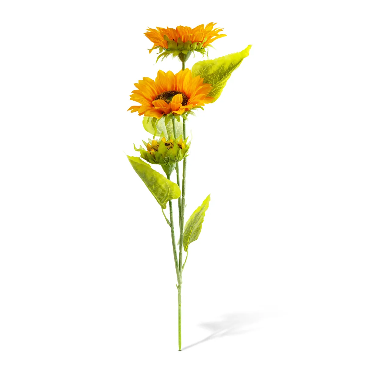Decoratiune, floarea soarelui artificiala, 90 cm,cu 3 flori - imagine 2