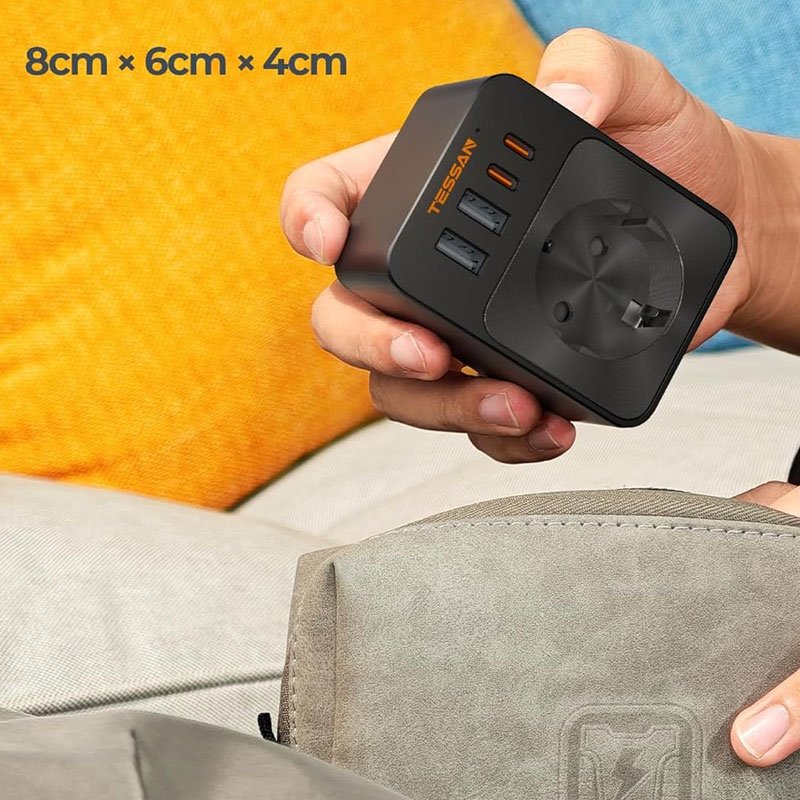 adaptor tessan ts-fw01de00, 2xusb-c, 2xusb a, 30 w, 16a 5 Adaptor Tessan TS-FW01DE00, 2XUSB-C, 2XUSB A, 30 W, 16A - imagine 5