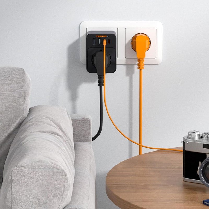 adaptor tessan ts-fw01de00, 2xusb-c, 2xusb a, 30 w, 16a 4 Adaptor Tessan TS-FW01DE00, 2XUSB-C, 2XUSB A, 30 W, 16A - imagine 4