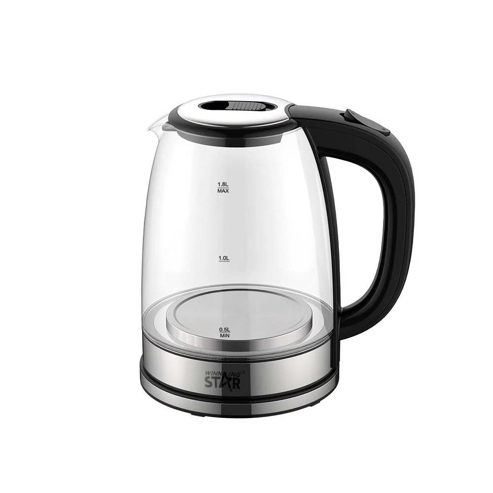 Fierbator electric din sticla 1,8 L, 1500 W, sticla borosilicata, oprire automata, LED, usor de curatat