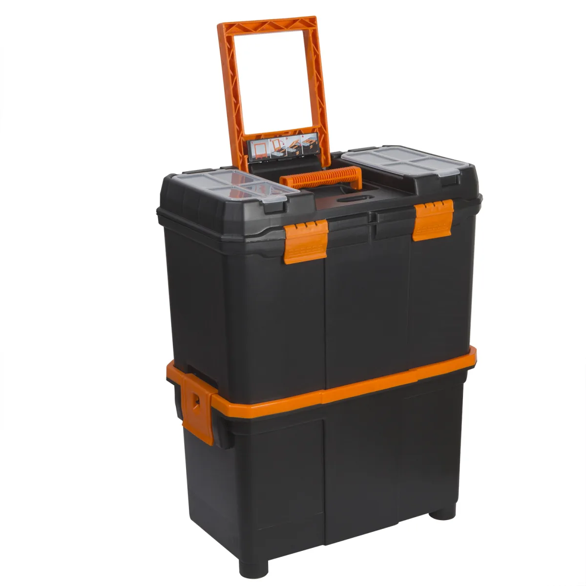 Cutie de scule din plastic cu roti si organizator, separabila in 2 parti, 18 inch