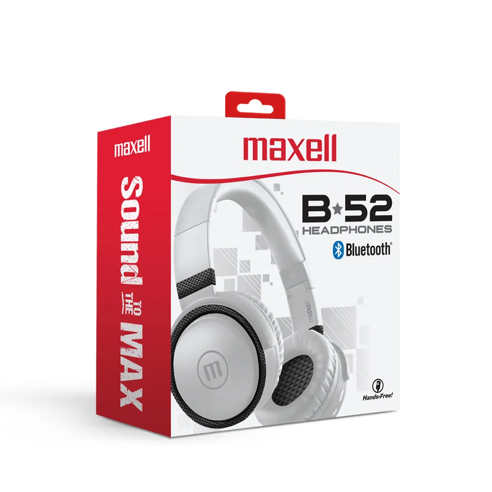 Casti wireless Maxell HP-BTB52, Bluetooth 5.0, over ear, microfon, jack 3.5mm, alb - imagine 2