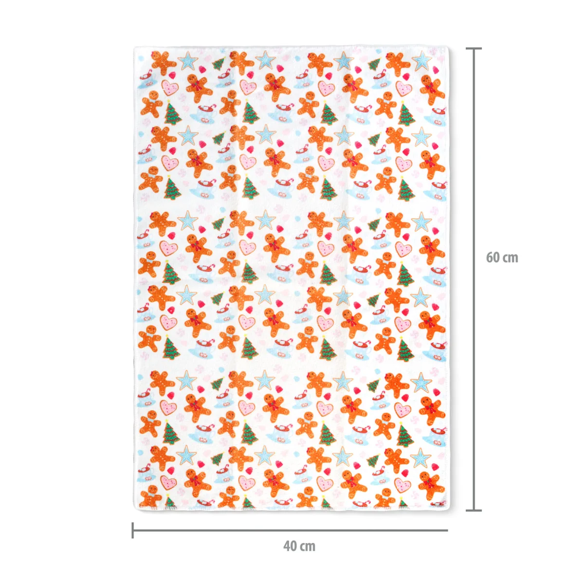 Prosop de bucatarie cu model de Craciun, material textil absorbant, 60 x 40 cm - imagine 3
