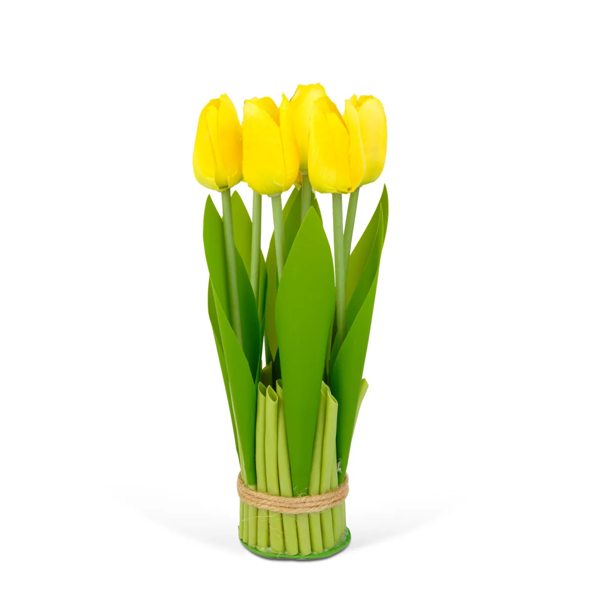 Decor plastic - lalele - galben - 26 x 6.5 cm - imagine 2