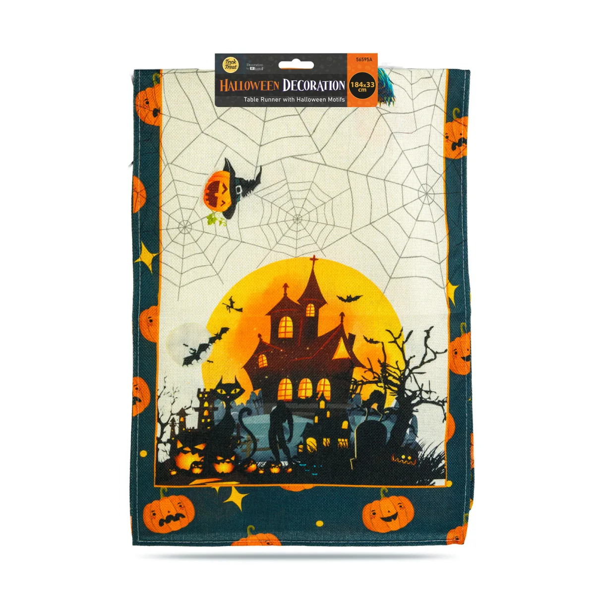 Decorațiune Halloween draperie masa, 184x33 cm - imagine 3