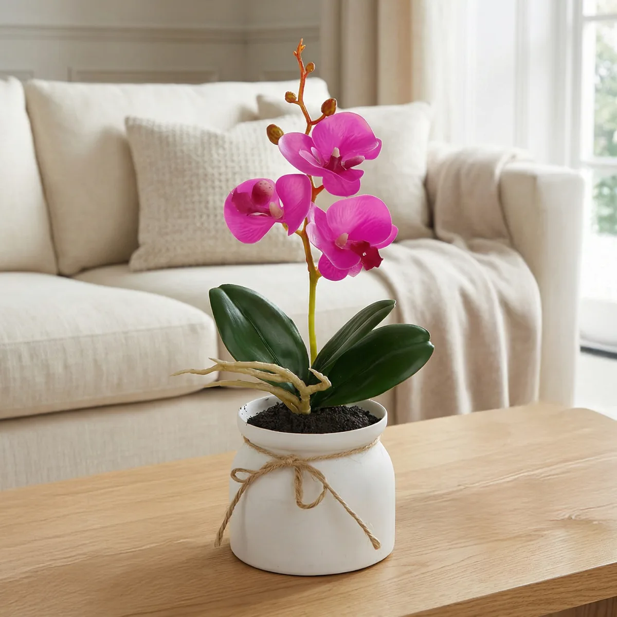 Orhidee Artificiala Decorativa in Ghiveci, Aspect Natural, 32,5 cm