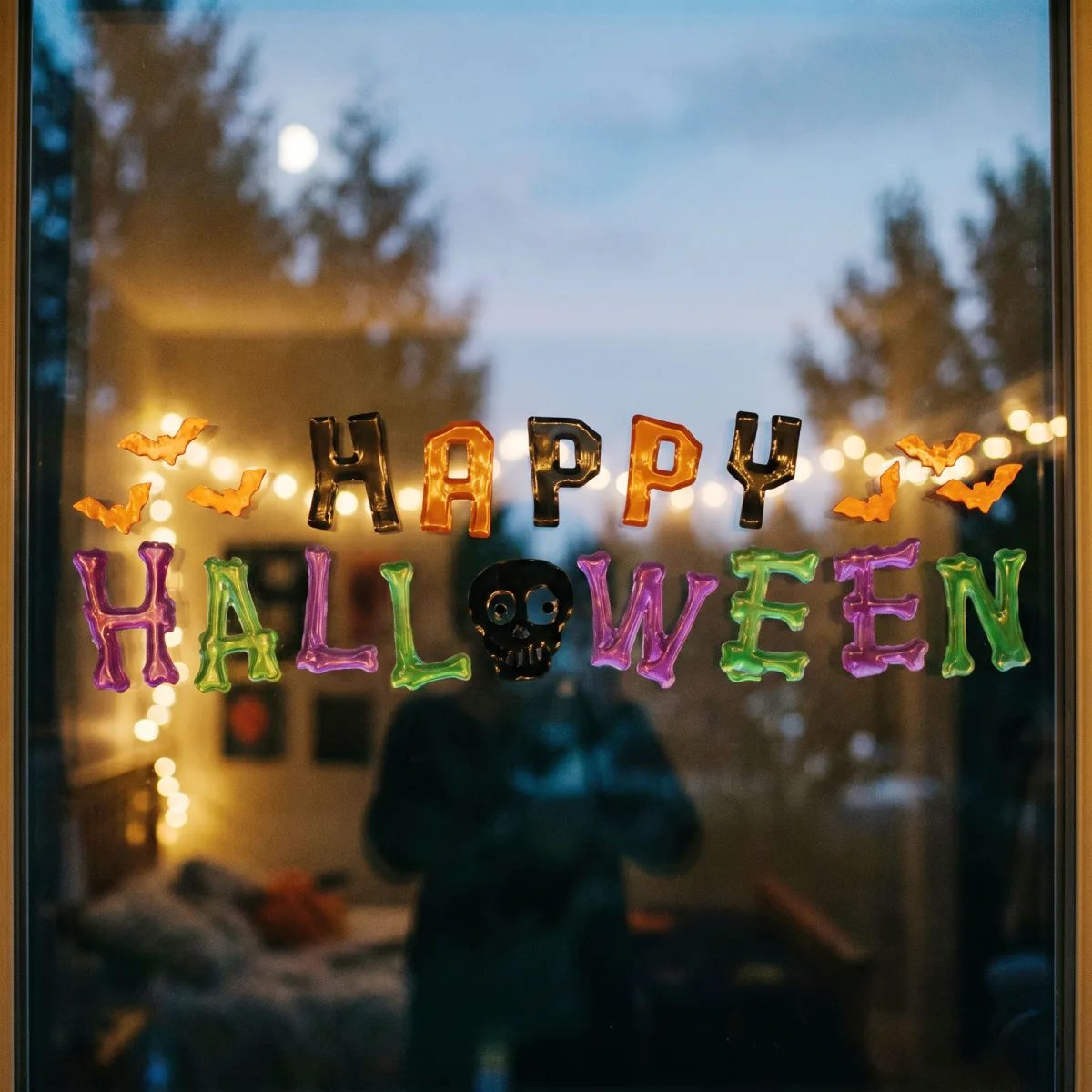 Set decoratiuni gel Halloween pentru geam, 50 x 15 cm, 2 modele, multicolor