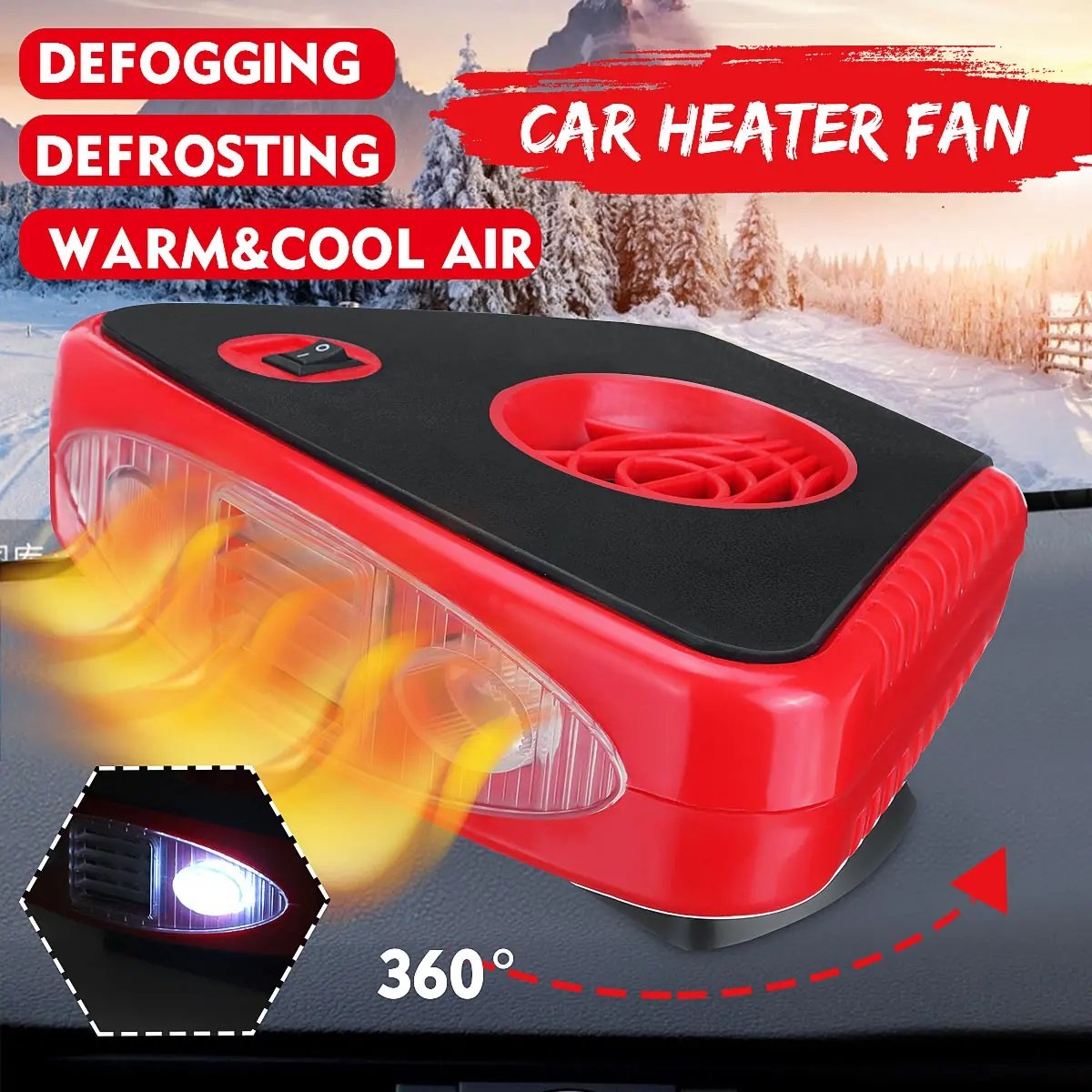aeroterma auto 3in1, pentru ventilatie, incalzire sau dezaburire geam auto, 12v, 150w, cu lanterna 7 Aeroterma Auto 3in1, pentru ventilatie, incalzire sau dezaburire geam auto, 12V, 150W, cu lanterna - imagine 7