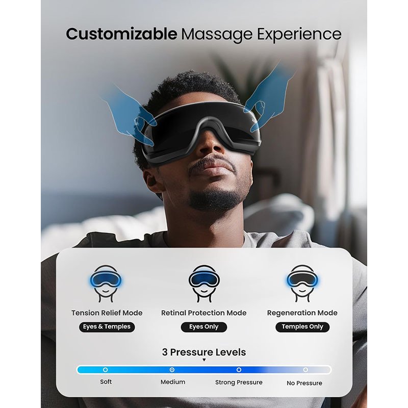 aparat de masaj ochi renpho eyeris 3, vibratii, compresie aer, functie incalzire, bluetooth, muzica, pliabil, relaxare ochi, reducere oboseala oculara 4 Aparat de masaj ochi RENPHO Eyeris 3, vibratii, compresie aer, functie incalzire, Bluetooth, muzica, pliabil, relaxare ochi, reducere oboseala oculara - imagine 4